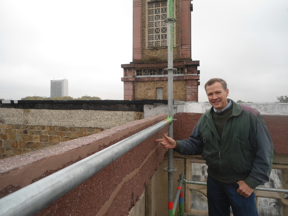 Vector's president - Dave Whitmore touring St. Suzanne's Church