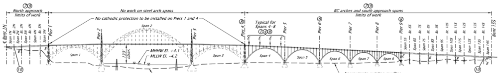 Yaquina Bay Bridge Structural drawing that illustrates project scope