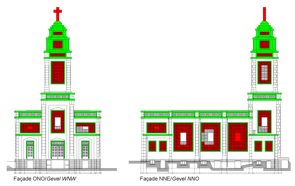 Plans for Electrochemical Treatment. Green areas marked for treatment.