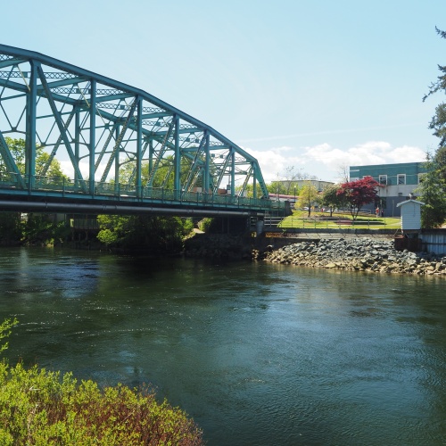 The Fifth Street Bridge located in downtown Courtenay, British Columbia